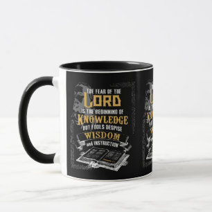 Caneca Proverbs 1:7 Bíblia KJV Verso Dois Tons