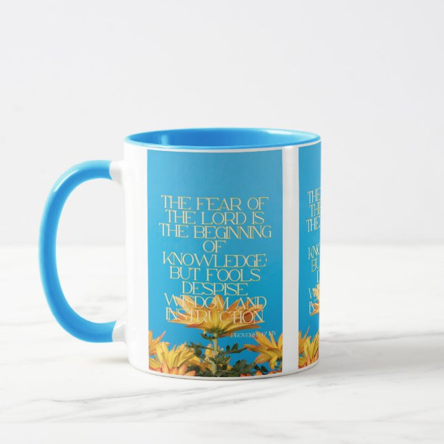 Caneca Proverbs 1:7 KJV Escritura de Bíblia Pic Dois Tons (Esquerda)