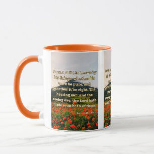 Caneca Proverbs 20:11-12 KJV Bíblia Verso Pic Dois Tons