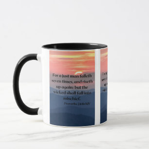 Caneca Proverbs 24:16 KJV Escritura de Bíblia Pic de Dois