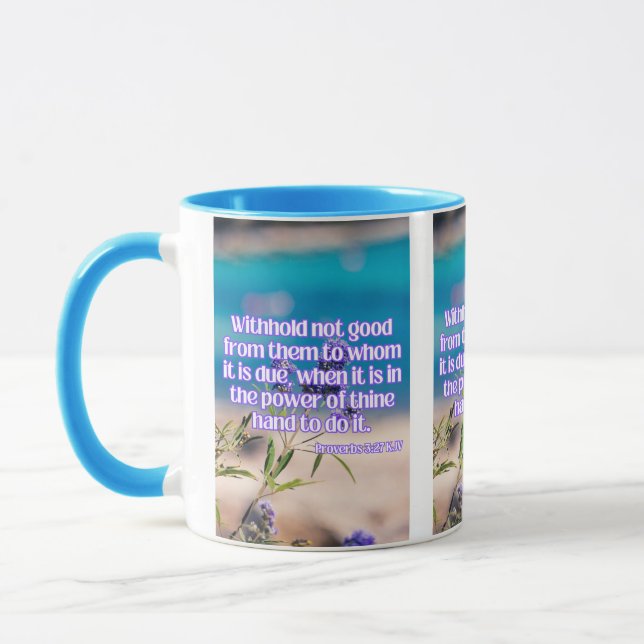 Caneca Proverbs 3:27 KJV Escritura de Bíblia Pic de Dois  (Esquerda)