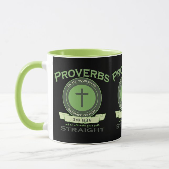 Caneca Proverbs 3:6 Bíblia KJV Verso Dois Tons (Esquerda)