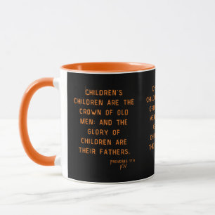 Caneca Proverbs Escritura de Bíblia de 17:6 KJV de dois t