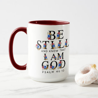 Caneca Psalm 46:10 Be Still and Know Floral Letters
