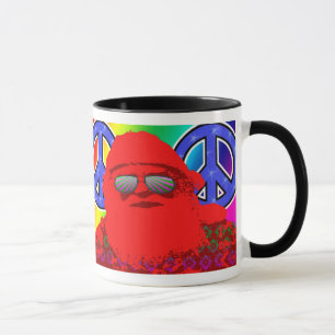 Caneca psicadélico da paz do papai noel