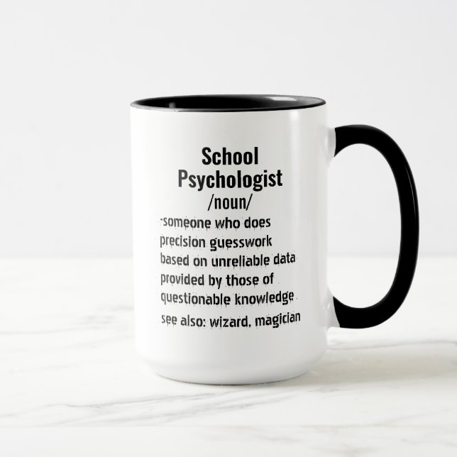 Caneca Psicóloga Engraçado Dons de definição (Direita)