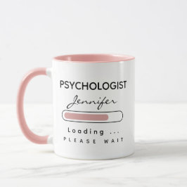 Caneca PSYCHOLOGIST [Nome] Carregando Cor-de-Rosa e Branc
