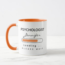 Caneca PSYCHOLOGIST [Nome] Carregando Laranja e Branco