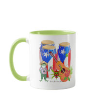 Puerto Rican Cultural Art Combo Mug - 11 oz