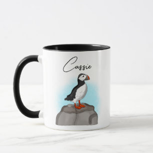 Caneca Puffin personalizado em um Rock