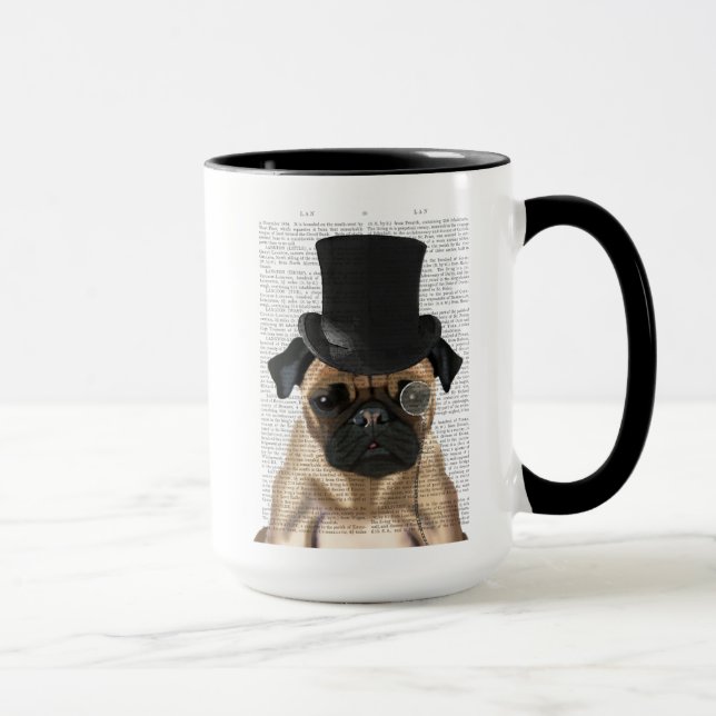 Caneca Pug, Chapéu Formal e Chapéu (Direita)