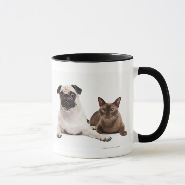 Caneca Pug e gato Burmese (Direita)