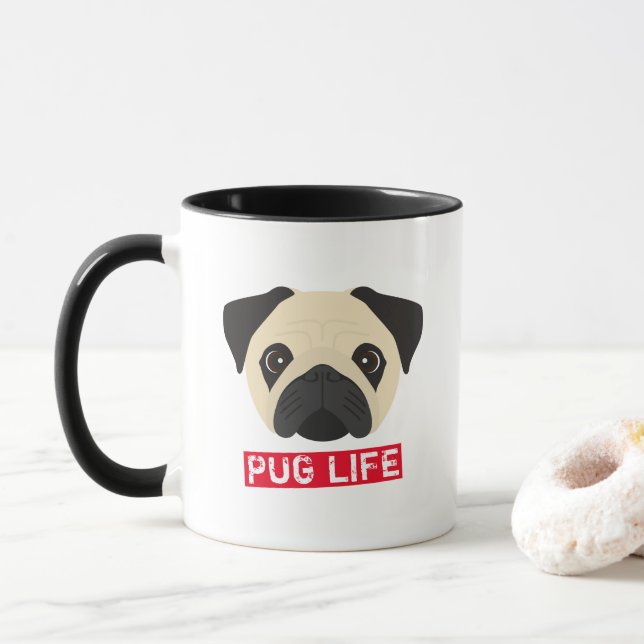 Caneca Pug Life Coffee Mug (Com Donut)