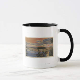 Caneca Puget Sound, WA - amarrações do yacht club no po