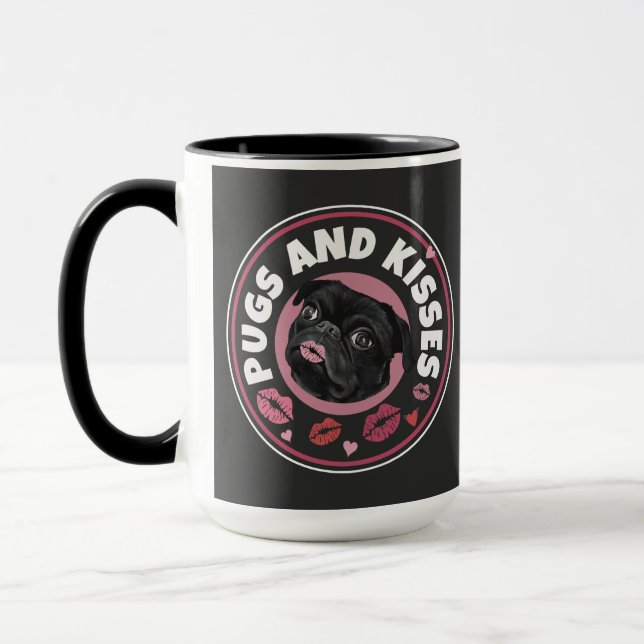 Caneca Pugs E Beijos | Canhões | Pug Lovers (Esquerda)