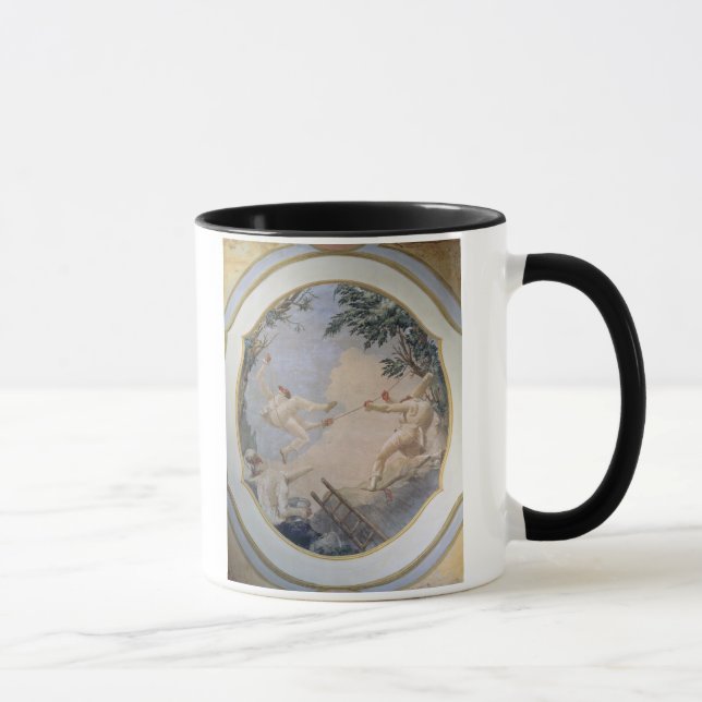 Caneca Pulcinella em um balanço, 1797 (fresco) (Direita)