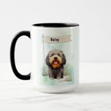 Puli Aquarela Cachorro Personalizado