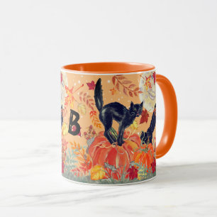Caneca Pumpkin Black Gato De Laranja De Halloween Cai Cã