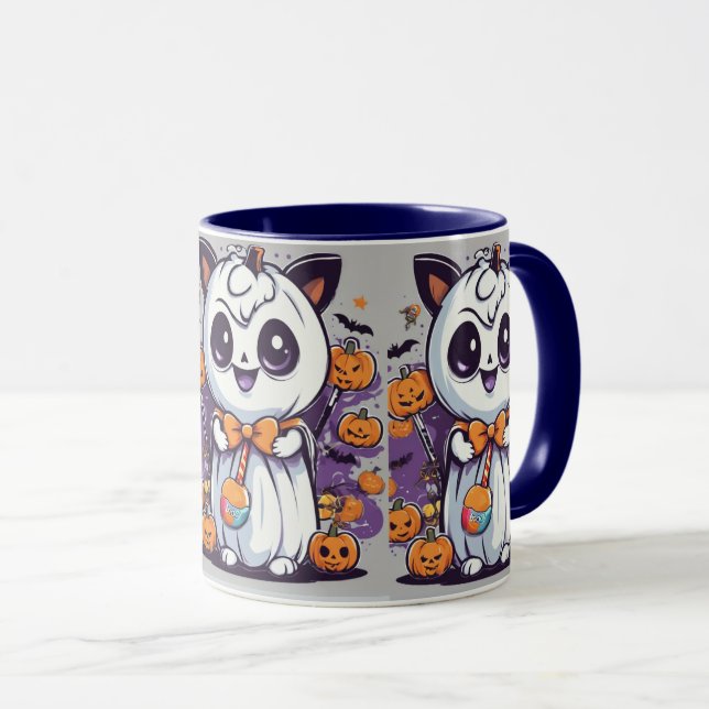 Caneca Pumpkin Cat Mug. (Frente Esquerda)
