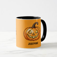 Pumpkin De Cartoon Laranja Com Nome Personalizado 