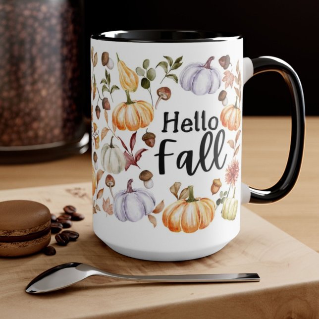 Caneca Pumpkin e Folhas de Água (Criador carregado)
