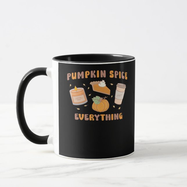Caneca Pumpkin Especiaria Tudo Engraçado Outono (Esquerda)