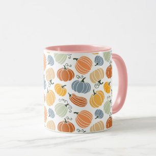 Caneca Pumpkin Gourd Padrão Colorido