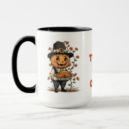 Caneca Pumpkin Pilgrim Ação de Graças