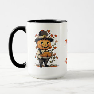 Caneca Pumpkin Pilgrim Ação de Graças