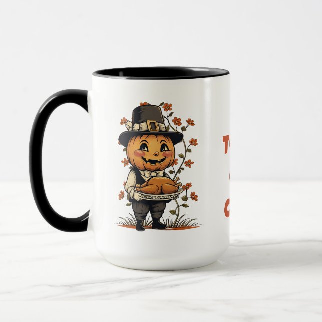 Caneca Pumpkin Pilgrim Ação de Graças (Esquerda)