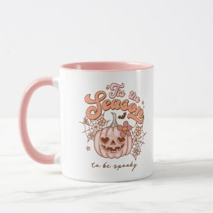 Caneca Pumpkin rosa-claro Halloween Nome Retro Mug Rosa