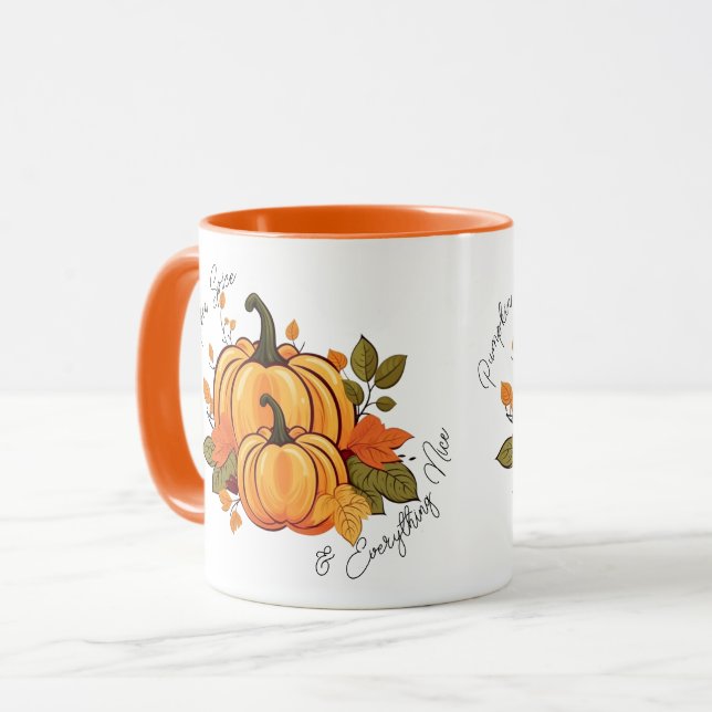 Caneca Pumpkin Spice e tudo que é bonito (duplo) (Frente Esquerda)