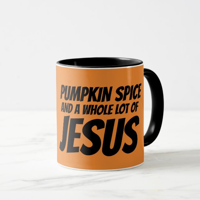 Caneca PUMPKIN SPICE & JESUS Christian Coffee Mgs (Frente Esquerda)