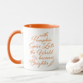 Caneca Pumpkin Spice Lateral Queda Laranja Branco