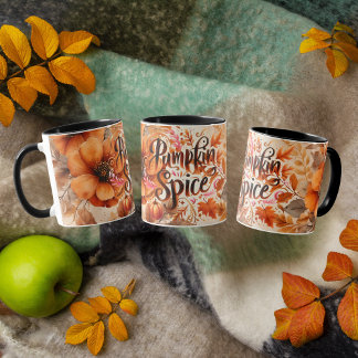 Caneca Pumpkin Spice Whimsical Thanksgiving