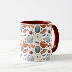 Caneca Pumpkins de queda e padrão de folhas de outono
