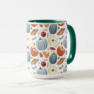 Caneca Pumpkins de queda e padrão de folhas de outono