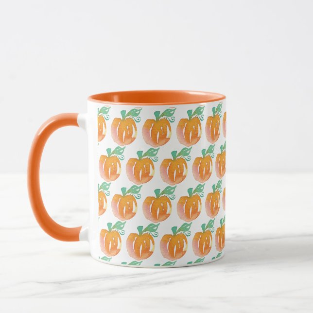 Caneca Pumpkins Laranja Caiu da Aquarela (Esquerda)