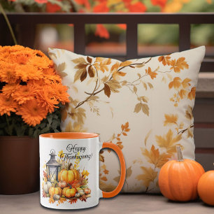 Caneca Pumpkins Maple Tree Deixa Lâmpada Graças