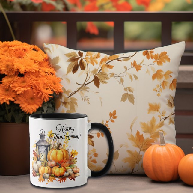 Caneca Pumpkins Maple Tree Deixa Lâmpada Graças (Criador carregado)
