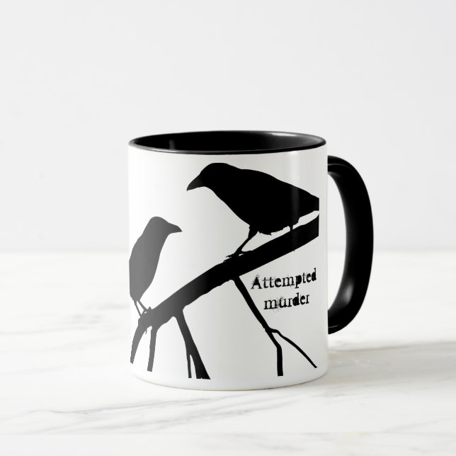 Caneca Pun Tentativa de Assassinato Black & White Mug (Frente Esquerda)