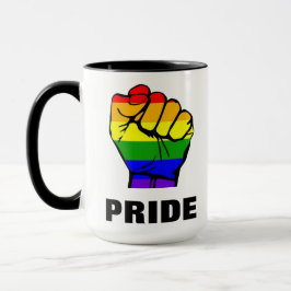 Caneca Punho Orgulho Arco-íris