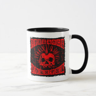 Caneca punk rock para sempre