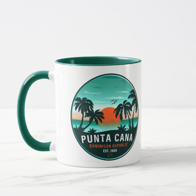 Caneca Punta Cana Dominicana Retro Sunset Souvenir 60 ano (Esquerda)