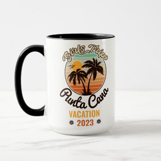 Caneca Punta Cana personaliza a Vacinação 2023 Retro 60s (Esquerda)
