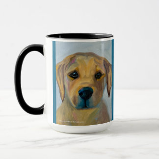 Caneca Pup Amarelo do Laboratório | Mug de dois tons, 15 