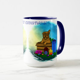 Caneca Puppy em uma caixa, Merry Xmas