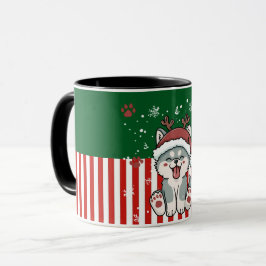 Caneca Puppy Papai Noel com Chifres