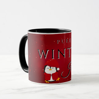 Caneca Pura Alegria de Inverno com Pinguim