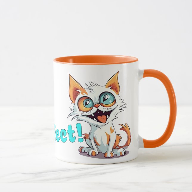 Caneca Purfect - Cartoon Novelty Funny Cat Mug (Direita)